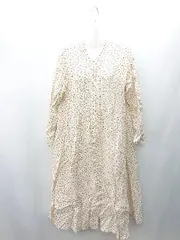 ◇ ⊇ Ines De La Fressange UNIQLO 小花柄 ギャザー加工 長袖 ロング丈 ワンピース サイズM マルチカラー レディース E  【1409100065428】