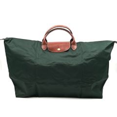 【美品】LONGCHAMP　ロンシャン　バッグ　プリアージュ　グリーン　緑　ボストンバッグ　ハンドバッグ　旅行　トラベル