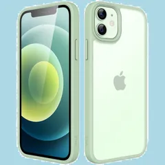 【新着商品】(グリーン) 指紋防止 つや消しの半透明の背面電話カバー 耐衝撃性ミリタリーグレードの落下防止 5.4インチ Mini 12 iPhone マットケース JEDirect