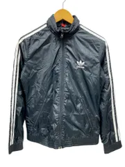 adidas (アディダス) Originals オリジナルス リバーシブル ナイロン トラックジャケット 刺繍ロゴ 薔薇 フード収納 JDX006 M ブラック レディース/028