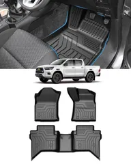 新品 Cartist ハイラックス GUN125 後期 に適用 フロアマット AT車用 カーマット 3Dフロアマット HILUX GUN125 マイナーチェンジ 2020年8月～現行 立体 セカンドマット 防水 滑り防止 耐汚れ TPE素材 カスタムパーツ 車