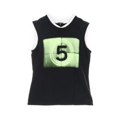 샤넬 CHANEL 탱크탑 No.5 로고 P70679 블랙 코튼 탱크탑 여성 Used A