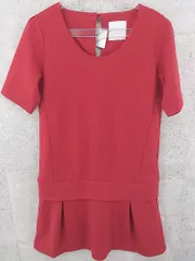 ◇ Ray BEAMS レイ ビームス 半袖 膝丈 ワンピース レッド *  【1002799674881】
