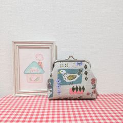 ハンドメイド がま口ポーチ（ハシビロコウ） - メルカリ