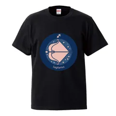 Tシャツ メンズ 半袖 黒 ブラック 星座 シンプル 射手座 弓 武器 占い 青 おしゃれ かわいい ネイビー ウッドグリーン(WOOD GREEN)
