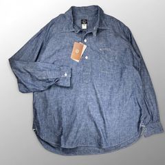【極美品・タグ付】 POST OʼALLS POST OVERALLS ポストオーバーオールズ / POST NO.1 SHIRT classic chambray  チンストラップ ギャザー 参考定価：29,000+tax