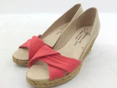 ◇ GAIMO ガイモ スペイン製 オープントゥ サンダル シューズ サイズ37 レッド系 ベージュ系 レディース P  【1209080003874】