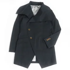 美品□Vivienne Westwood MAN ヴィヴィアンウエストウッド 裏オーブ ミントカラー ミドル丈 デザインコート ブラック 44 日本製 正規品のサムネイル