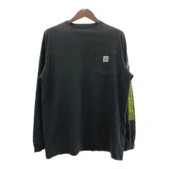 Carhartt カーハート ポケット 長袖Ｔシャツ 袖プリント ブラック (メンズ L) 中古 古着 Q6649