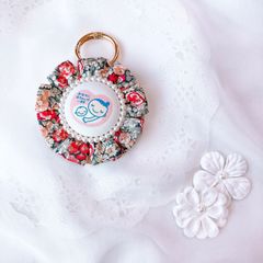 ハンドメイド　片面マタニティマーク　ふわふわロゼット　チャイブ　レッド&ネイビー　完成品