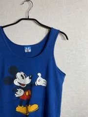 1970s ミッキー タンクトップ M 青 ビンテージ ディズニー
