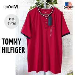 M■ヘンリーネック Tシャツ■TOMMY HILFIGER トミーヒルフィガー■アメリカ インポート■レッド