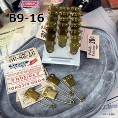 540・R-1764　ヴィンテージランドリーピン B9-16　刻印　１点　真鍮　ピン　ナンバー　番号　ランドリーピン　ヴィンテージ　アメリカ　エンボス　刻印　USアーミー　直輸入　USA軍　真鍮　安全ピン　ミリタリー