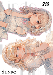 コラージュ素材　人物ステッカー　女の子　A6サイズ　5枚入り　シール　ノーカット　216