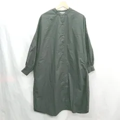 ◇ ⊇ YEVS イーブス 長袖 膝丈 シャツワンピース サイズF ブラック レディース E  【1502060004992】