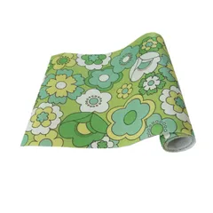【特価商品】(保護 収納 グリーン レトロ 約30cm×120cm ルアンス 昭和 食器棚シート 花柄) オカ(OKA)