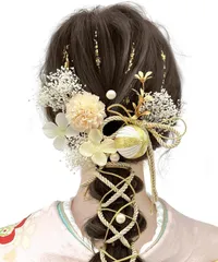 【在庫処分】[JZOON] 髪飾り 成人式 9色展開 ドライフラワー 和装 振袖 着物 袴 浴衣用 卒業式 かすみ草 A1800