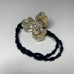 ヘアゴム　お花　パール（大）
