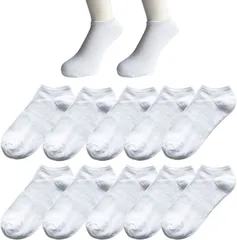 モードセレクト ソックス レディース くるぶし 靴下 ショート 綿混 薄手 春 夏 白 黒 無地 スニーカーソックス 10足セット C77(ホワイト10足,  23-25)