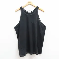 XL/古着 チャンピオン Champion タンクトップ メンズ ワンポイントロゴ クルーネック 黒 ブラック 25jun28 中古