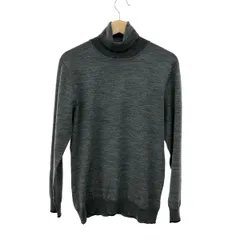 良好 BLACK LABEL CRESTBRIDGE ブラックレーベルクレストブリッジ ロゴ刺繍 タートルネックセーター ニット サイズ:M  グレー  メンズ 　241005004424