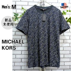 M■新品タグ付■Tシャツ■MICHAEL KORS マイケルコース■インポート■ロゴ 総柄■チャコール グレー