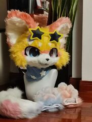 着ぐるみヘッド 猫 口開け 黒と白 全頭ヘッド ケモノ マスク