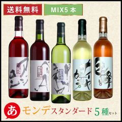 日本ワイン セット【モンデスタンダード５種セット】送料無料 モンデ酒造 アジロン マスカット・ベーリーA 甲州 ナイアガラ 巨峰 日本ワイン 国産 山梨県産 Japanese wine 酒 飲料
