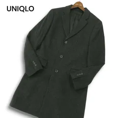 UNIQLO ユニクロ 秋冬★ グレンチェック ウール カシミヤ チェスター コート Sz.S メンズ グレー