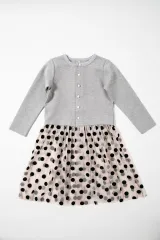 whip cream/ドットチュールカーディガンワンピ ワンピース　新品子供服110 キッズ 女の子のサムネイル