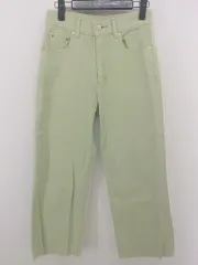 ◇ SLY スライ クロップド丈 ストレート ジーンズ デニム パンツ サイズ24 ライトグリーン系 レディース P  【1304250006683】