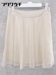 ◇ UNTITLED アンタイトル 総柄 膝丈 プリーツ スカート サイズ2 ベージュ系 レディース 【中古】 【1002801083380】