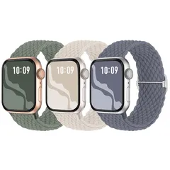 【3枚入り】Suitisbest コンパチブル アップルウォッチ バンド 49mm 46mm 45mm 44mm 42mm 編み込み Apple Watch ナイロンバンド 伸縮性 アップルウォッチ スポーツバンド Ultra 2 1 Series 10  0