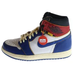 NIKE (ナイキ) ×UNION AIR JORDAN 1 RETRO HI NRG ユニオン エアジョーダン1 レトロ ハイカットスニーカー ホワイト/ブルー/レッド US5.5/24cm BV1300-146