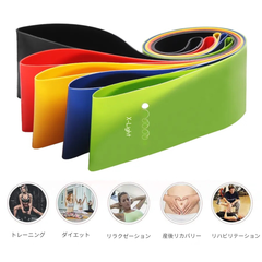 フィットネスエクササイズバンド 強度別5種セット