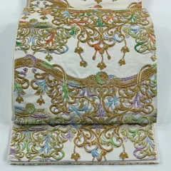 格調高い龍村美術織物.京袋帯▪アイボリー地金縁起よい金獅噛 Prices down2】洒落袋帯 「チャンカイの申」 龍村美術織物謹製