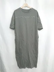 ◇ ⊂ Alma Design アルマデザイン 裏地なし 半袖 ロング丈 ワンピース サイズM チャコールグレー レディース E  【1501230047074】