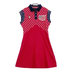 サイズ：M CALLAWAY キャロウェイ  半袖ワンピース ベアワッペン 星柄 レッド系 [240101285567] ゴルフウェア レディース ストスト
