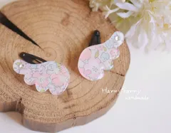 天使の羽＊リバティ生地とレジンのヘアピン2個セット♪