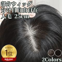 人毛100 ヘアピース【シルクスキン】ブラウン ポイントウィッグ トップ