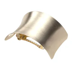 【C：ゴールド × ワンサイズ】[Cream dot. クリームドット公式] ヘアアクセサリー レディース 8タイプ バレッタ ヘアクリップ 大きめ メタル セミマット ヘアライン加工 太め オーバル アーチ 光沢感 大人 上品 エレガント シンプル