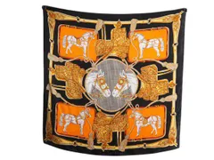 【お得なクーポン配布中!】 馬具柄 総柄 大判 スカーフ 正方形 レディース ストール 古着 レトロ アクセサリー 大きいサイズ 馬 馬具 アニマル 千鳥格子 マルチカラー