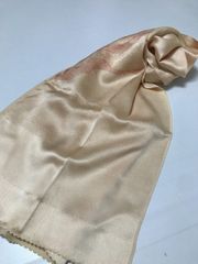 【中古】 帯揚げ 正絹 淡香色地に道長取り 