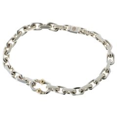 ティファニー/TIFFANY&Co. 　メイカーズ ナロー チェーン ブレスレット　63526711　スターリングシルバー/K18　シルバー　S-158083