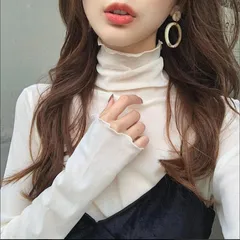 トップス 薄い レース 長袖 Tシャツ インナー 重ね着 タートルネック レディース 紫外線防止 春秋 可愛い ホワイト ブラック