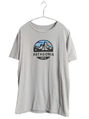 【お得なクーポン配布中!】 USA製 パタゴニア プリント 半袖 Tシャツ メンズ L / アウトドア フィッツロイ スコープ グラフィック アート クルーネック カットソー 灰