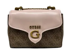 GUESS (ゲス) ROSSANA Mini Crossbody Flap クロスボディ ショルダーバッグ ベージュ×ピンク ウィメンズ/065