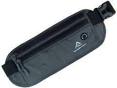 BEATON JAPAN(ビートン ジャパン) セキュリティポーチ ウエストポーチ 旅行 スキミング対策 RFID パスポートケース メンズ レディース 薄型 軽量 防犯 防水 スポーツアウトドア ランニング トラベル用品(グレー)