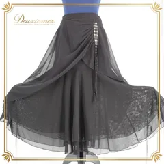 社交ダンス 衣装 スタンダード スカート レッスンウェア レディース オールシーズン ACROSS 黒 ブラック系 ラインストーン シンプル 透け感 エレガント おしゃれ ダンスウェア レディースファッション パーティー ラインストーン装飾 着心地良い