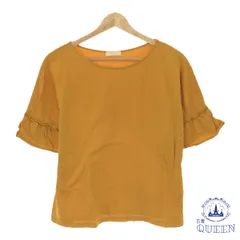 ☆美品☆ earth music&ecology アースミュージックアンドエコロジー トップス ブラウス 半袖 レディース マスタード F 901-2212 送料無料 古着